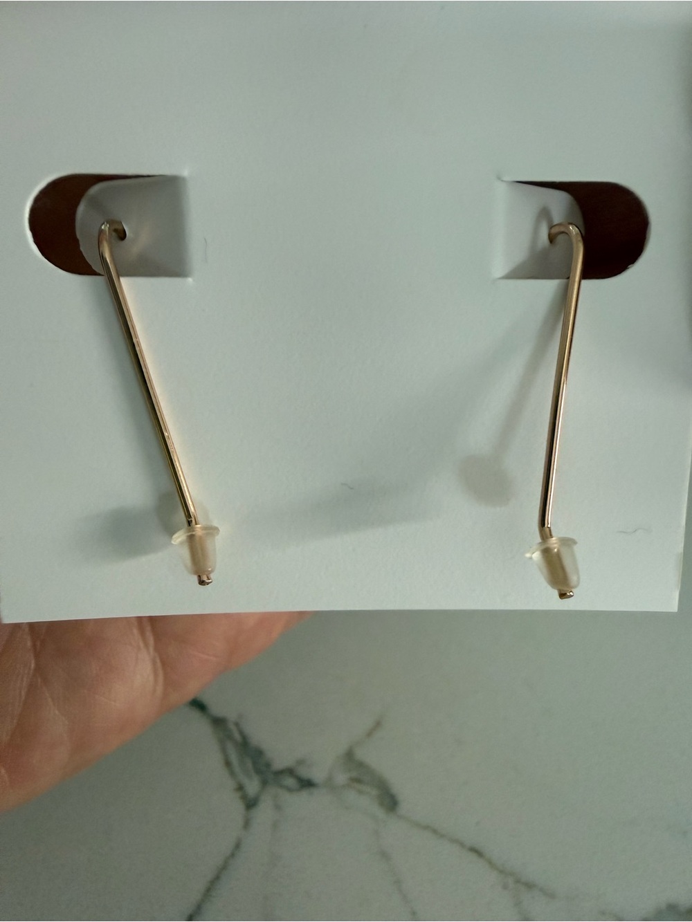 Brand New! Tory Burch Rose Gold Logo Crystal and Pearl Drop Earrings. - Picture 2 of 4